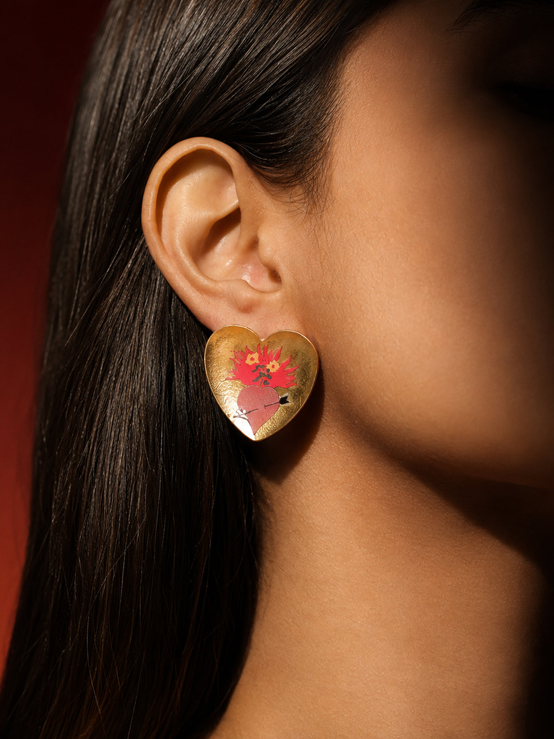 The Amour Heart Stud Earrings