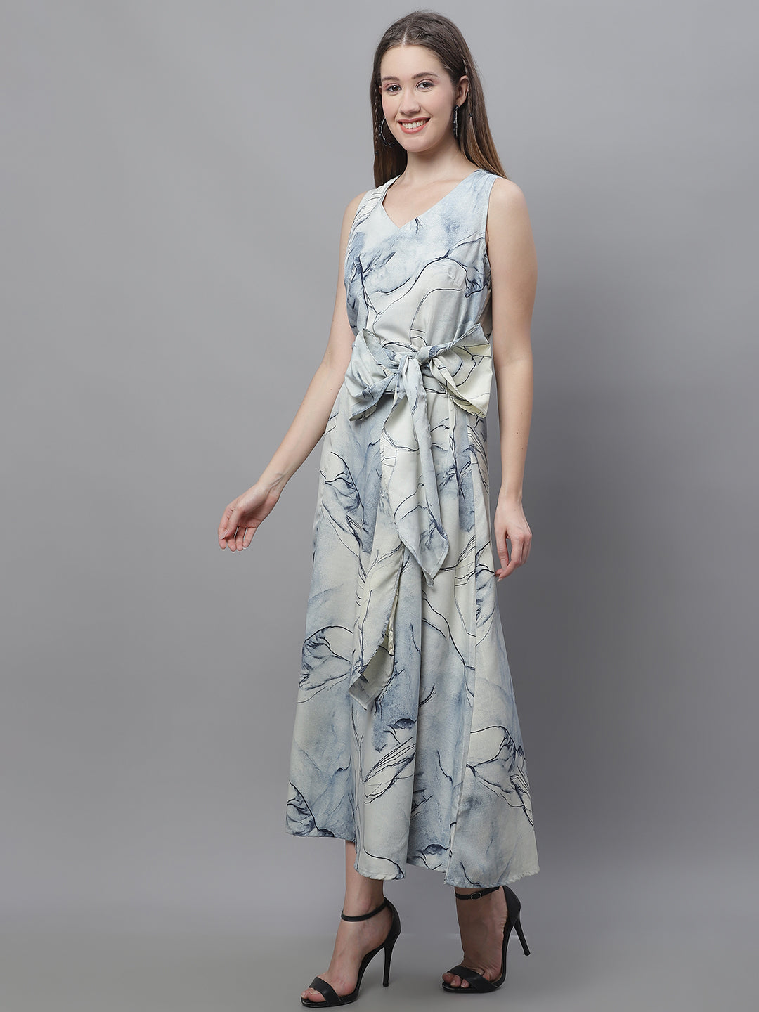 Women Blue Printed A Line Dresses