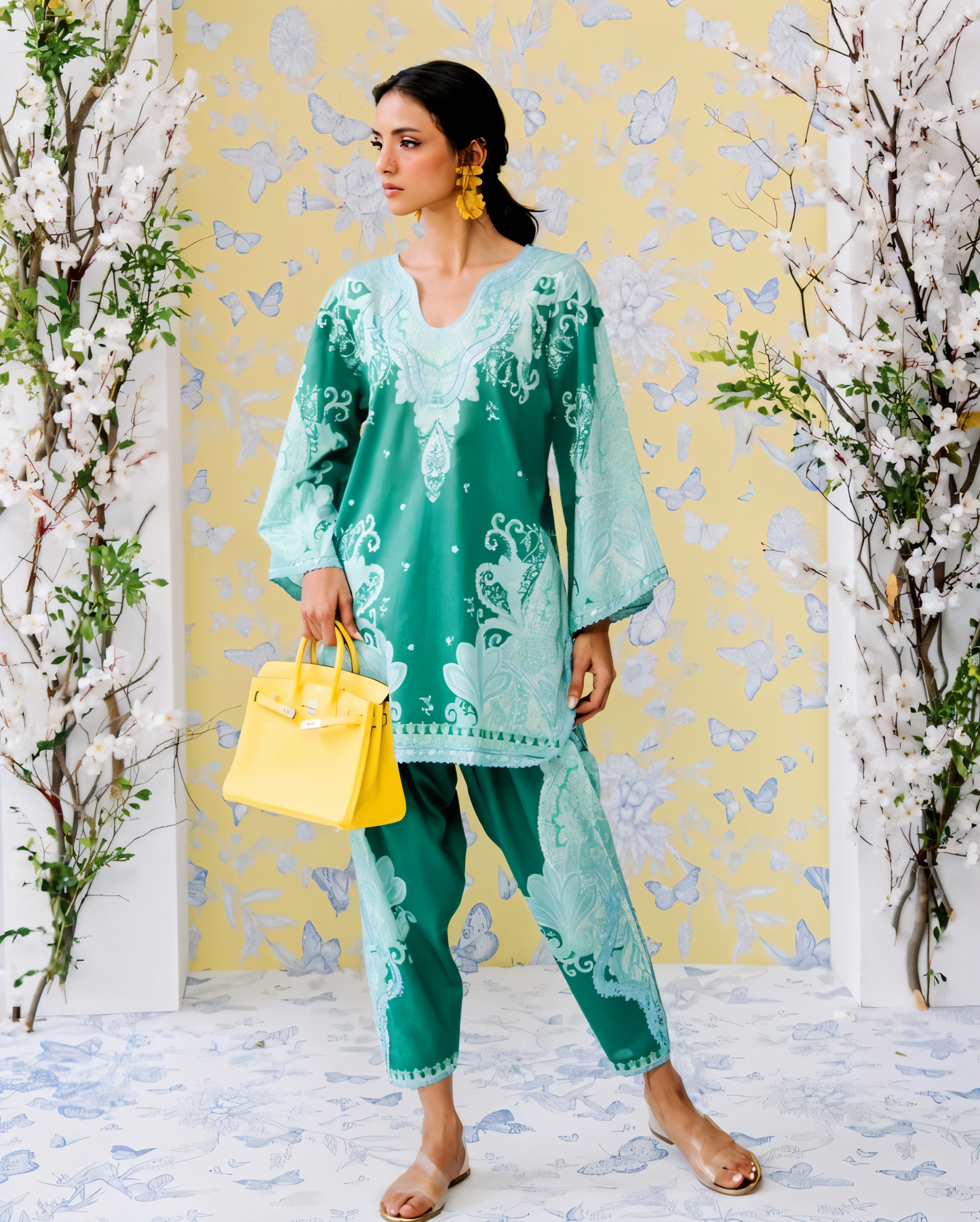 Women's Premium Cotton Blend + Lace Work Co-Ords