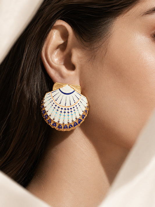 The Seashell Fan Drop Earrings