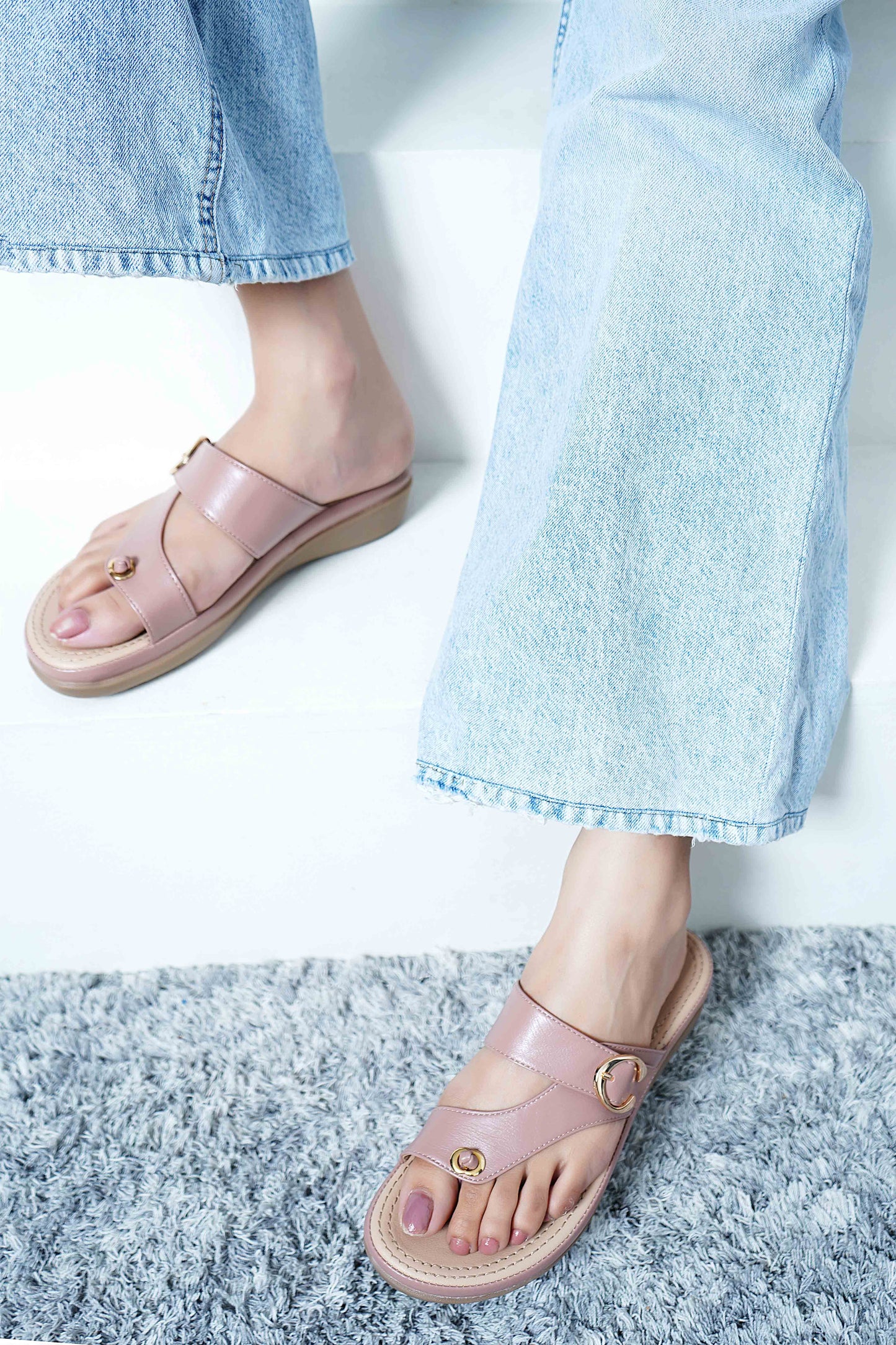 Peach Casual Flats