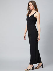 athena women black solid basic jumpsuit 2