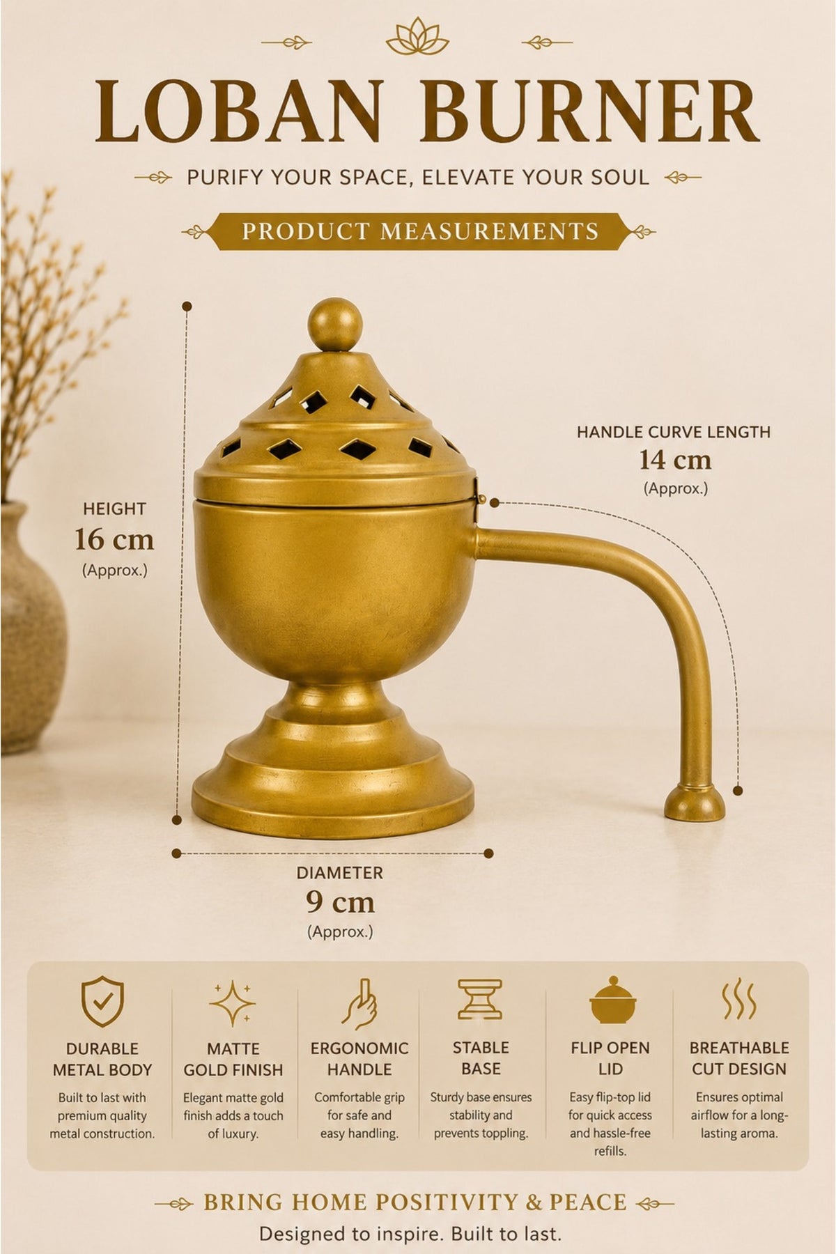 metal dhoop dani with lid for pooja loban sambrani burning covered incense burner for home temple havan meditation traditional vastu decor festive gift item copy