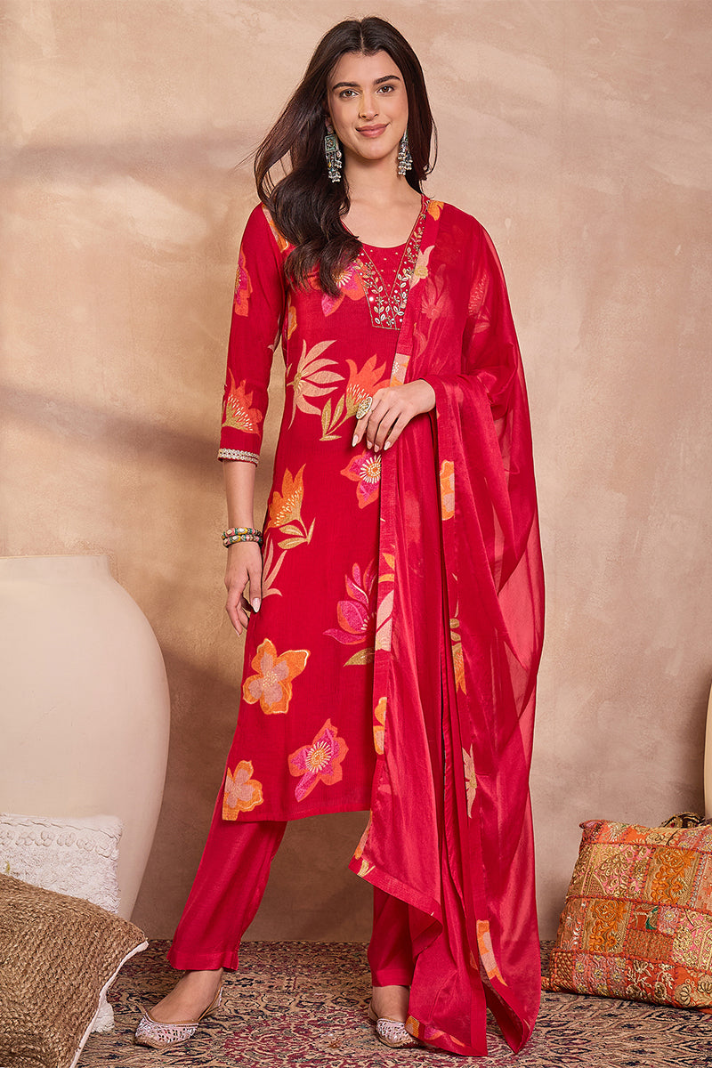 ahika-womens-pink-viscose-floral-printed-kurta-set-pkskd3162
