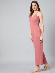 athena women rose solid basic jumpsuit 1