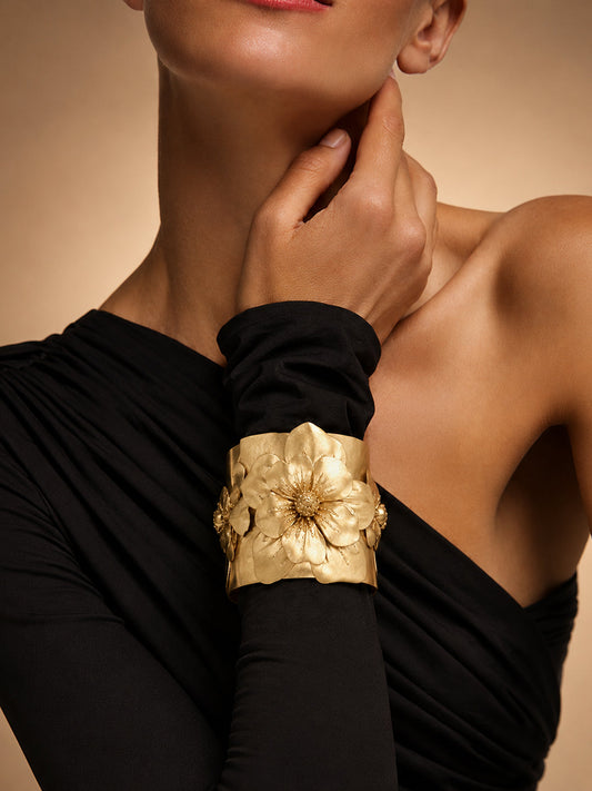 The Golden Bloom Cuff Bracelet