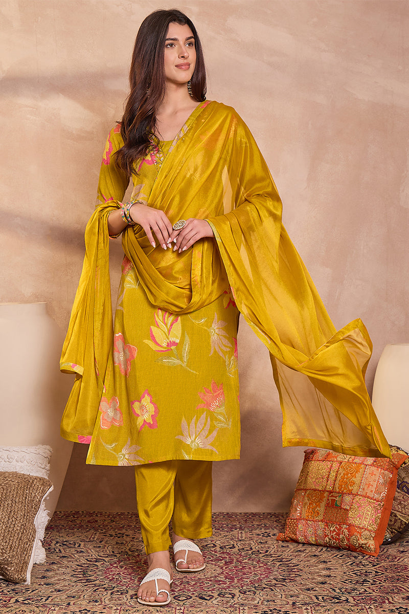 yellow-viscose-floral-printed-straight-kurta-sets-pkskd3163