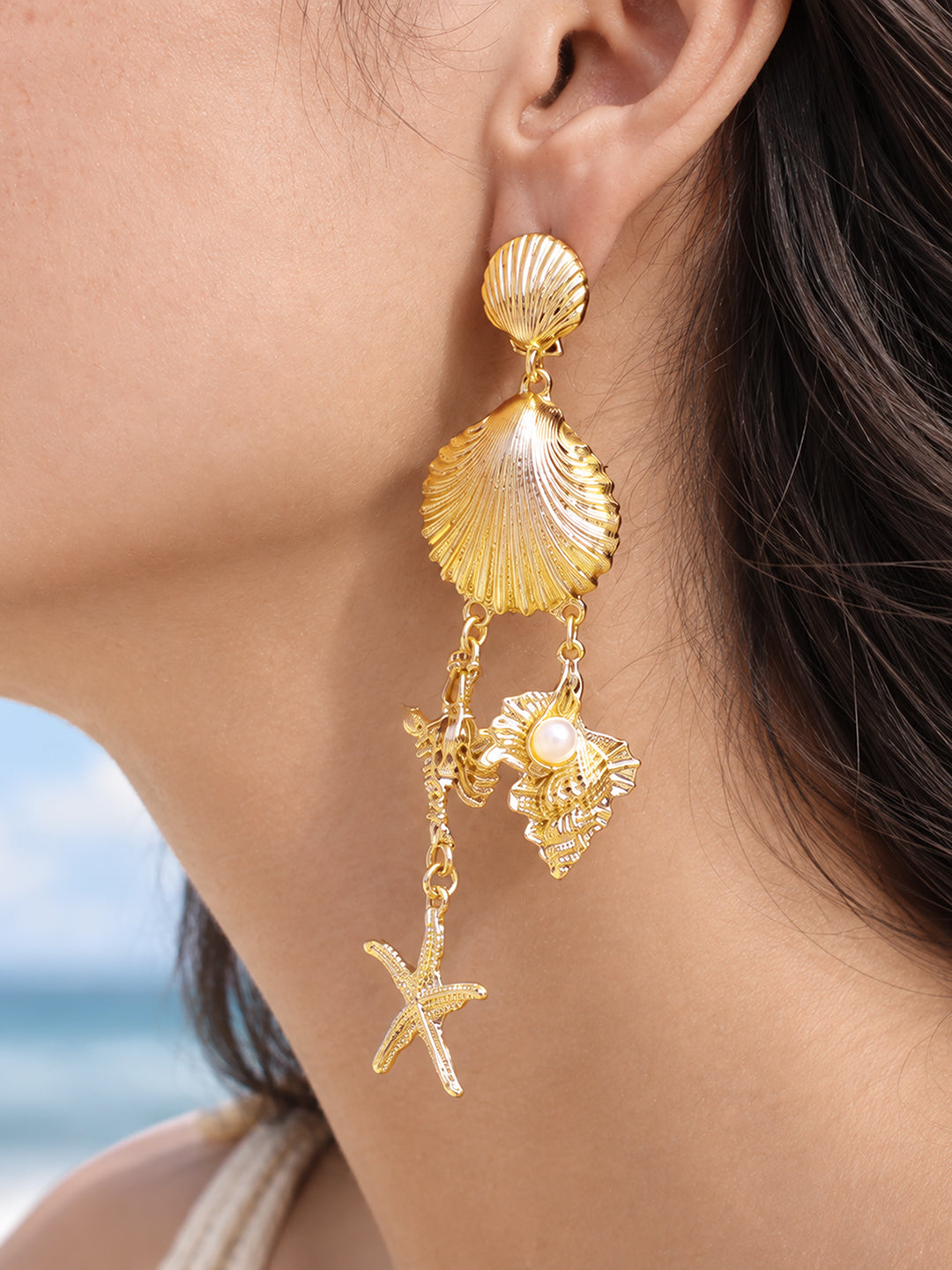 The Coastal Shell Drop Earrings