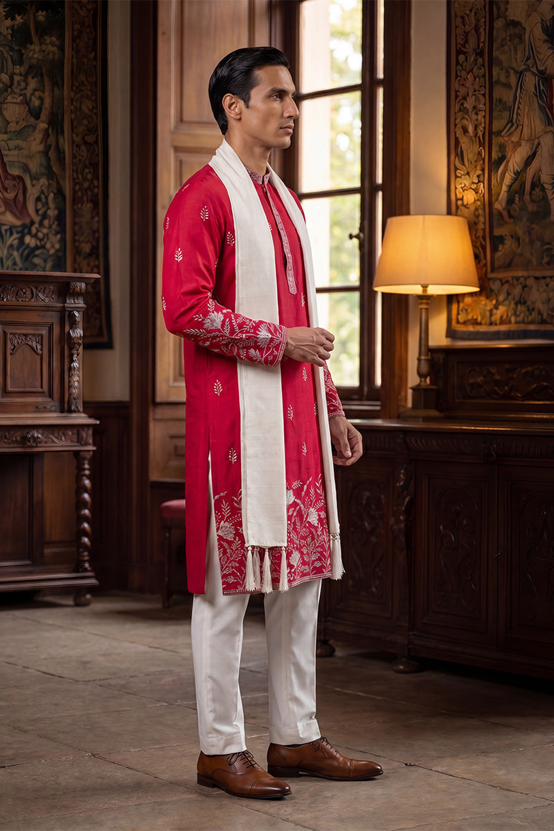 ethnic-bay-men-pink-silk-blend-solid-embroidered-straight-kurta-with-dupatta-mkud1943