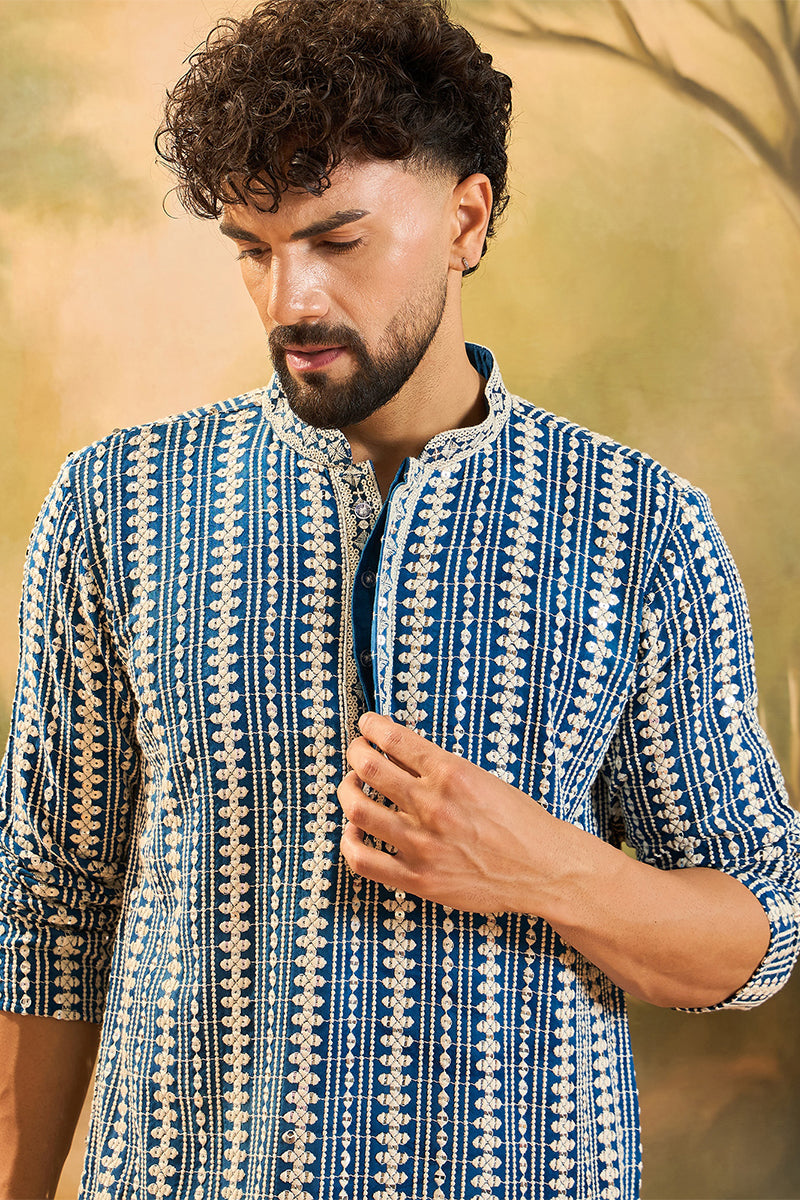 ethnic-bay-blue-viscose-rayon-embroidered-straight-kurta-with-trousers-mkset1412