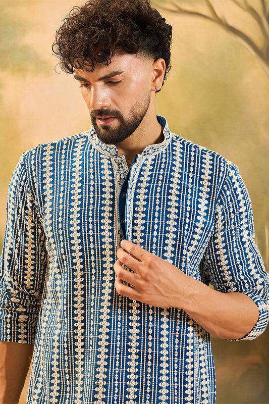 ethnic-bay-blue-viscose-rayon-embroidered-straight-kurta-with-trousers-mkset1412