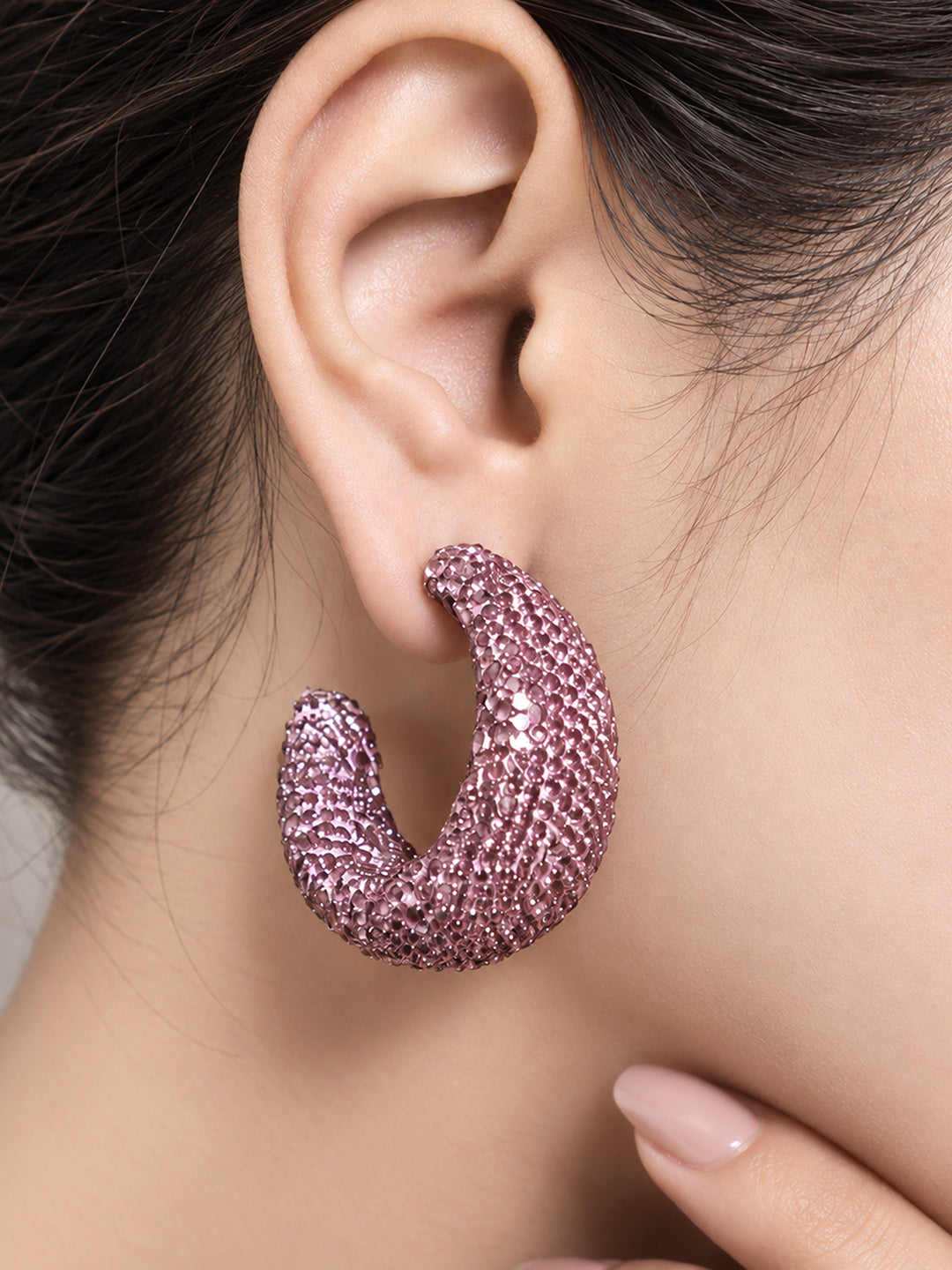 The Orchid Crystal Hoops