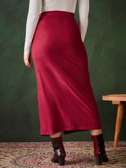 StyleStone Women's Suede Skirt with Side Slit