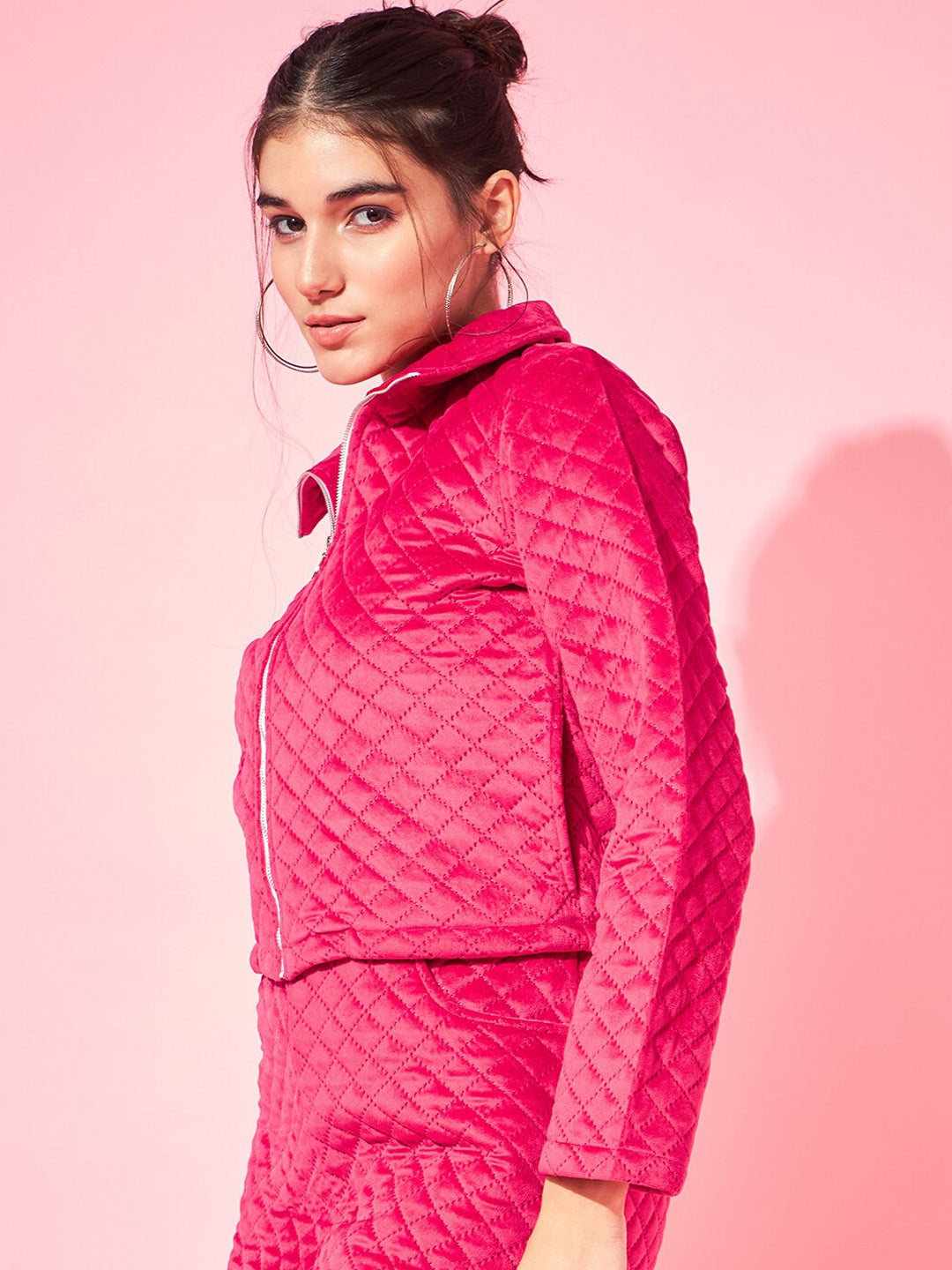 athena spread collar quilted jacket