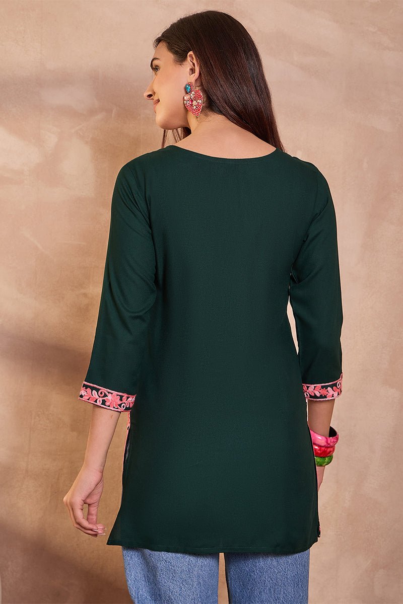 ahika-womens-green-viscose-rayon-solid-embroidered-top-vt1403