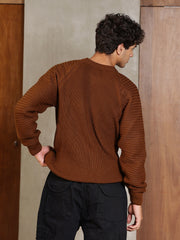 كنزة صوفية محبوكة ذاتيًا بتصميم راجلان