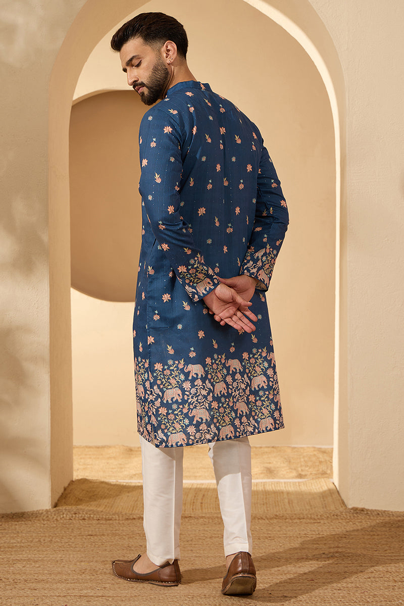 ethnic-bay-mens-blue-silk-blend-woven-design-calf-length-straight-regular-kurta-with-trouser-mkset2356