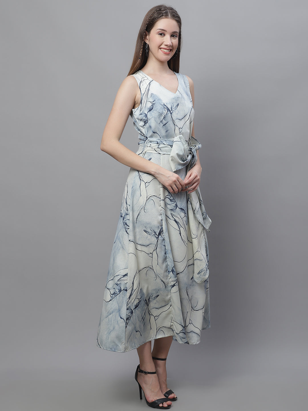 Women Blue Printed A Line Dresses