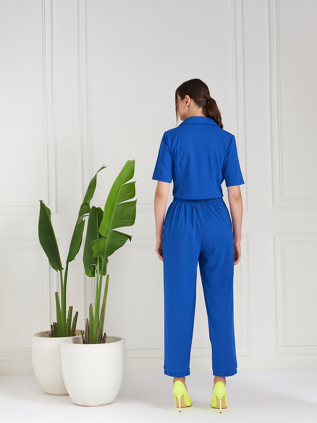 athena lapel collar top with trouser co ords