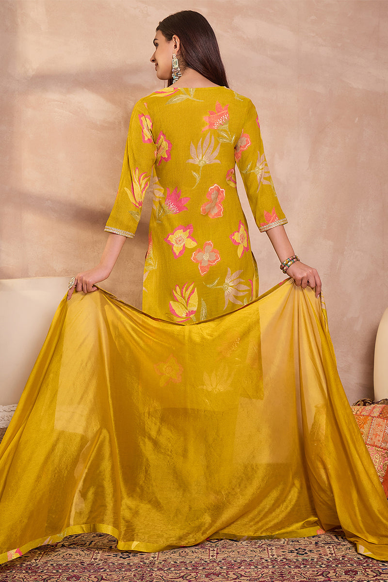 yellow-viscose-floral-printed-straight-kurta-sets-pkskd3163