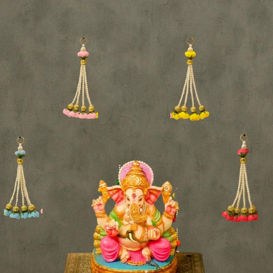 Artificial Flower Bunch Set of 4 (12 Inch) – Decorative Floral Stems for Home, Pooja Room, Diwali