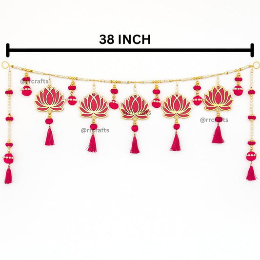 Lotus Pink Jhumki Toran for Door Entrance