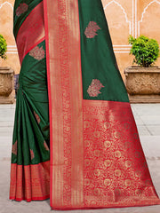 Silk Dark Green Madhuram Silk Saree