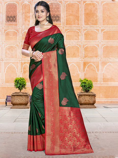Silk Dark Green Madhuram Silk Saree