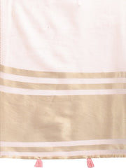 Orange Gold Cotton Ready-to-Wear Saree – Simplicity Meets Effortless Grace
