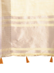 Orange Gold Cotton Ready-to-Wear Saree – Simplicity Meets Effortless Grace