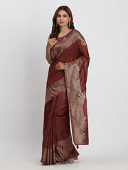 Premium Linen Cotton Saree with Rich Zari Motifs - Elegant Office & Festive Wear for Modern Women