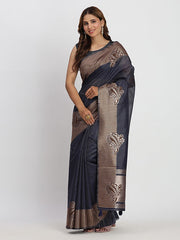 Premium Linen Cotton Saree with Rich Zari Motifs - Elegant Office & Festive Wear for Modern Women