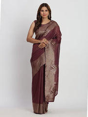 Premium Linen Cotton Saree with Rich Zari Motifs - Elegant Office & Festive Wear for Modern Women
