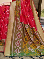 Orange POORVIKA  Pochampalli Silk Saree