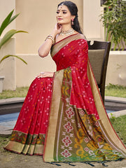 Orange POORVIKA  Pochampalli Silk Saree