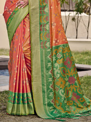 Orange POORVIKA  Pochampalli Silk Saree