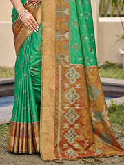Orange POORVIKA  Pochampalli Silk Saree