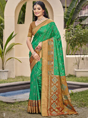 Orange POORVIKA  Pochampalli Silk Saree