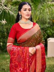 Orange POORVIKA  Pochampalli Silk Saree