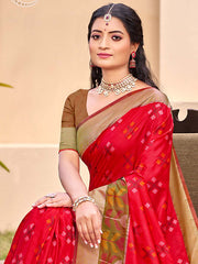Orange POORVIKA  Pochampalli Silk Saree