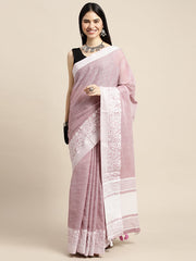grace sea green linen saree