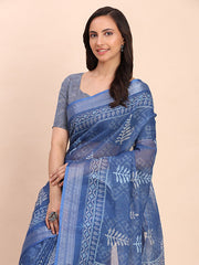Cotton Saree with Tribal Floral Print | Bold Ethnic Design | Lightweight Casual & Festive Saree for Women