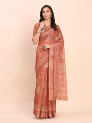 Cotton Saree with Tribal Floral Print | Bold Ethnic Design | Lightweight Casual & Festive Saree for Women
