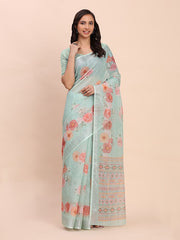 Cotton Saree with Tribal Floral Print | Bold Ethnic Design | Lightweight Casual & Festive Saree for Women