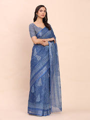 Cotton Saree with Tribal Floral Print | Bold Ethnic Design | Lightweight Casual & Festive Saree for Women
