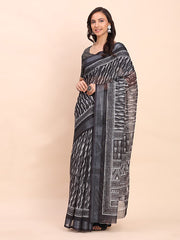 Cotton Saree with Tribal Floral Print | Bold Ethnic Design | Lightweight Casual & Festive Saree for Women