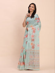 Cotton Saree with Tribal Floral Print | Bold Ethnic Design | Lightweight Casual & Festive Saree for Women
