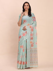 Cotton Saree with Tribal Floral Print | Bold Ethnic Design | Lightweight Casual & Festive Saree for Women
