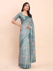 Cotton Saree with Tribal Floral Print | Bold Ethnic Design | Lightweight Casual & Festive Saree for Women