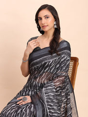 Cotton Saree with Tribal Floral Print | Bold Ethnic Design | Lightweight Casual & Festive Saree for Women